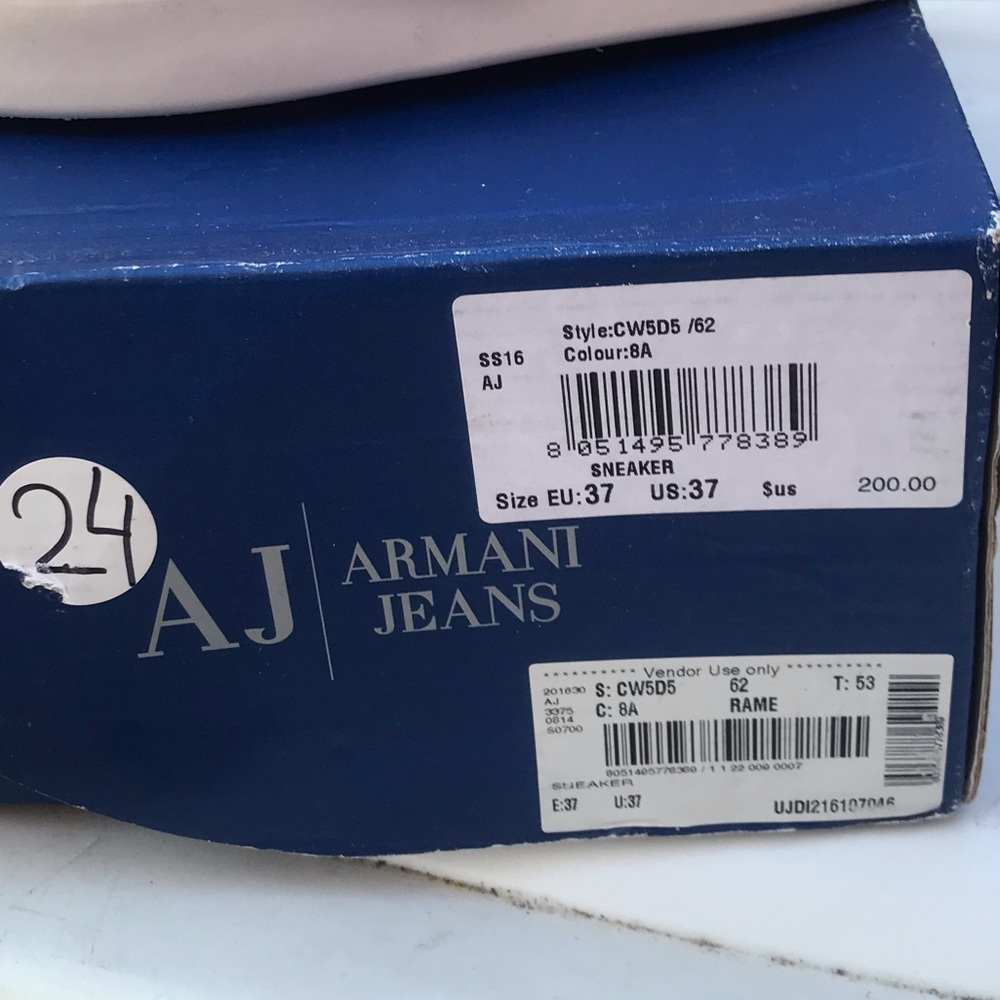 Armani Jeans slides, rose gold, women, size 6.5, EU 37, new in box $100 - Picture 5 of 7